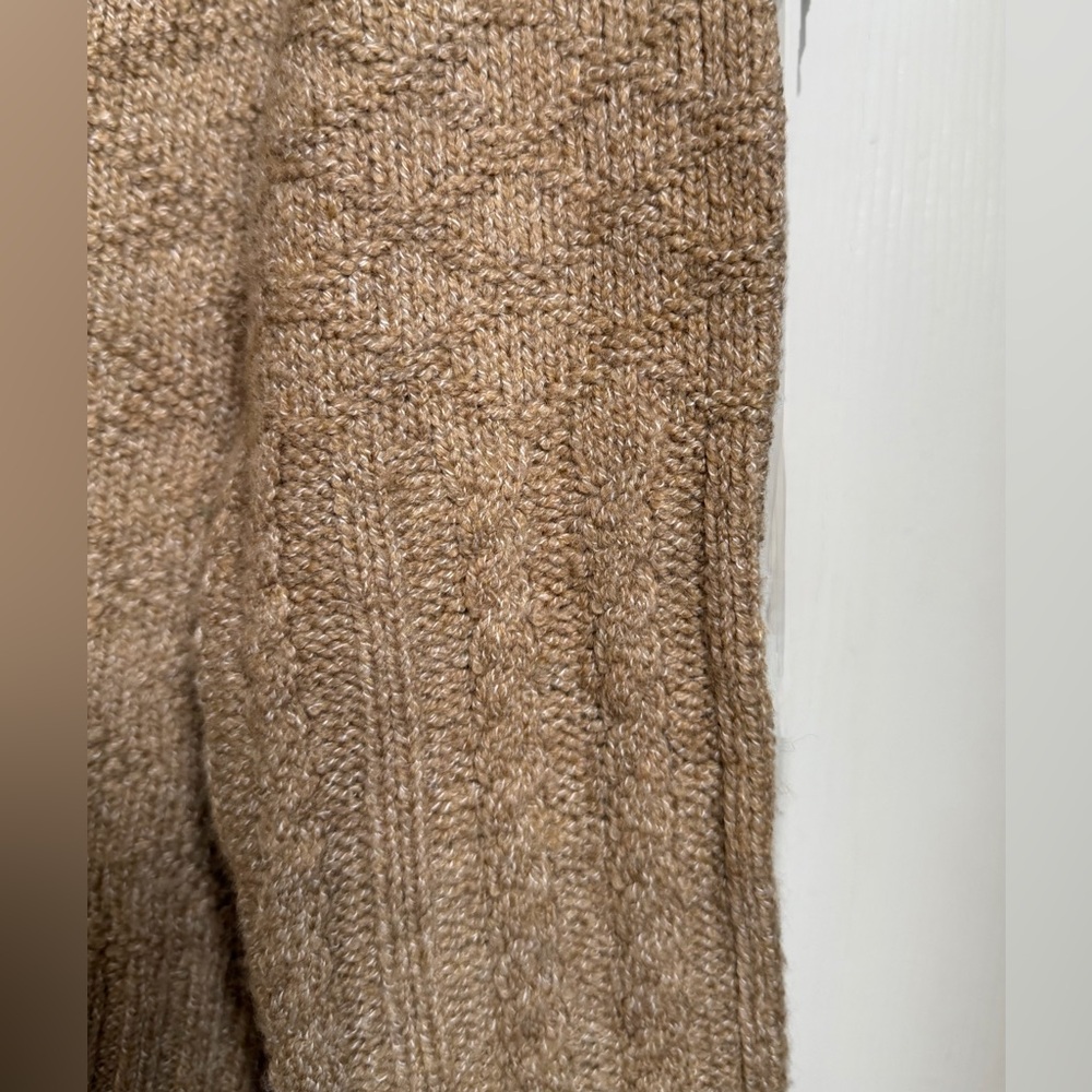 CAbi Chunky Cable Knit Grandpa Cardigan Sweater Beige Small Tan Women’s - Picture 5 of 10